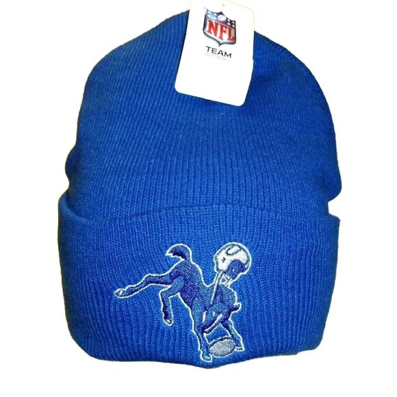 Indianapolis Colts Mens Vintage Throwback Logo Cuffed Beanie Winter Hat … - Picture 1 of 2